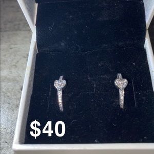 Pandora Pavé Heart Hoops